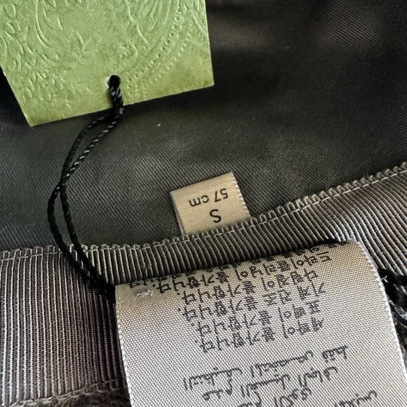 NWT Gucci GG Supreme Hat Bucket Fedora Grey Black Graphite Monogram Sz S - Picture 9 of 11